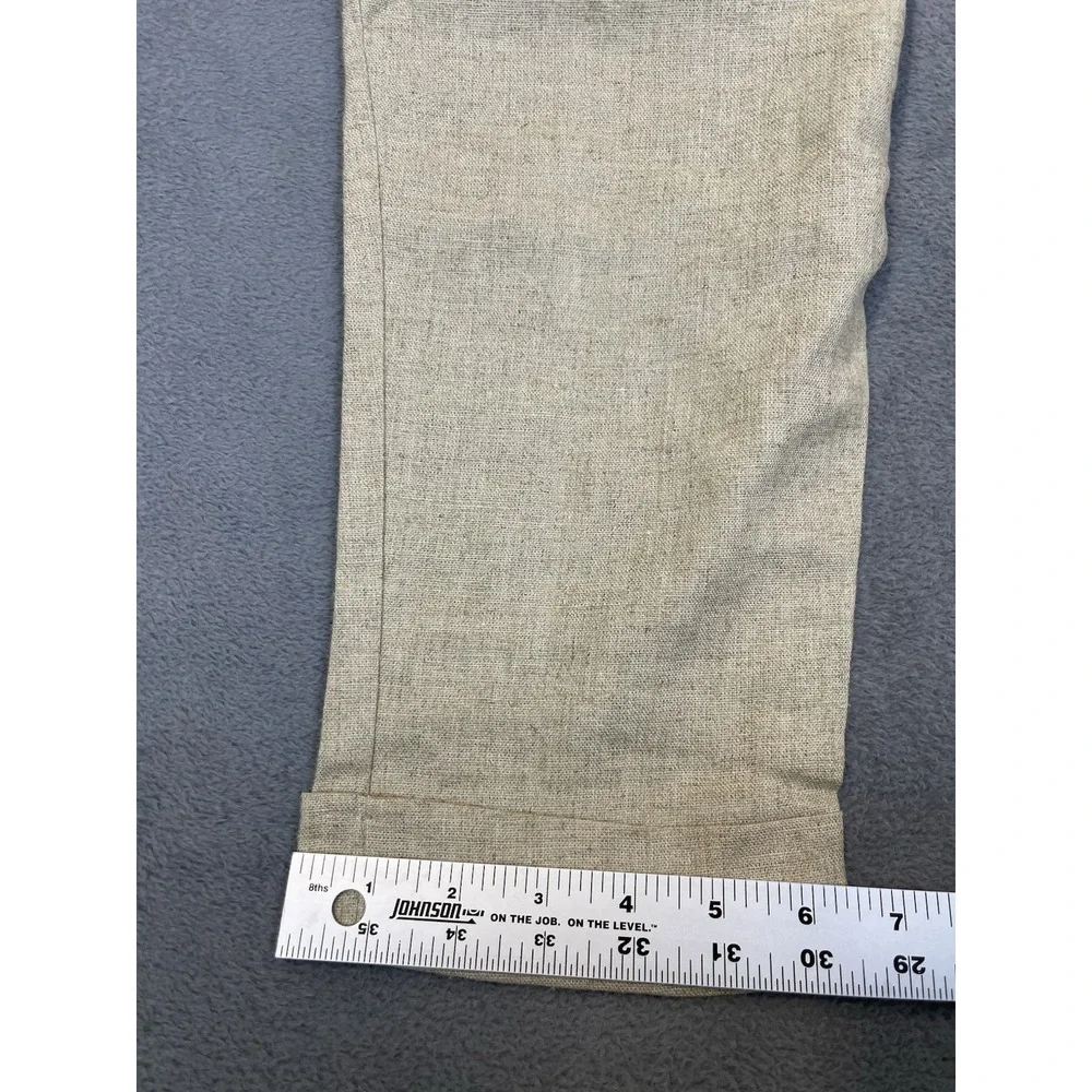 Vintage Express Campagnie Internationale Pants Womens 1/2‎ Cream Linen USA